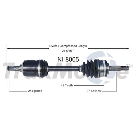 Surtrack Axle Cv Axle Shaft, Ni-8005 NI-8005